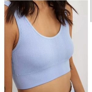 Aerie Blue Ribbed Sports Bra